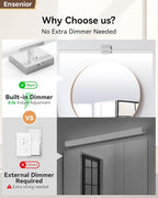 Ensenior Modern Bathroom Vanity Light 48 Inch, Built-in Dimmer, 28W Dimmable 5CCT LED Light Fixture Over Mirror, Matte Grey Bar for Mirror Cabinets Bedroom - FCC Certificated