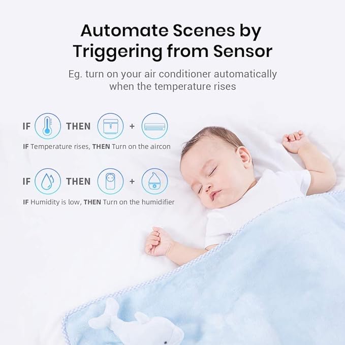 BroadLink Remote Sensor Accessory, Works with RM4 Mini and RM4 pro Smart Remote, Temperature and Humidity Monitor USB Cable
