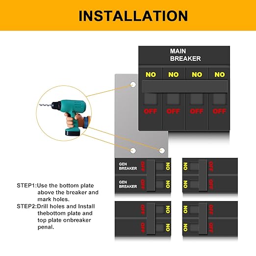 Generator Interlock Kit Compatible with Siemens,ITE,Gould Murray and Thomas and Betts 150 or 200 amp Panels,1 1/4 Inch Spacing Between Main Circuit Breaker and Generator Circuit Breaker