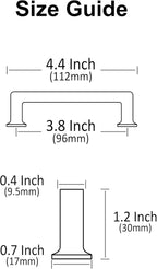 Alzassbg 10 Pack Brushed Satin Nickel Cabinet Pulls, 3-3/4 Inch(96mm) Hole Centers Cabinet Handles Square Kitchen Hardware for Cabinets AL3046SN