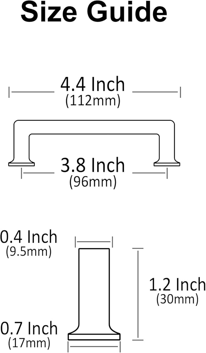 Alzassbg 10 Pack Oil Rubbed Bronze Cabinet Pulls, 3-3/4 Inch(96mm) Hole Centers Cabinet Handles Square Kitchen Hardware for Cabinets AL3046ORB