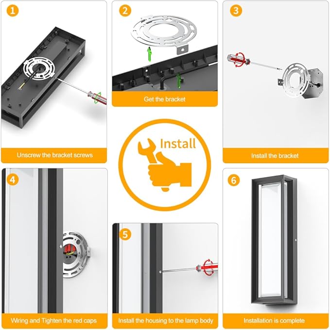 Sytmhoe LED Square Outdoor Wall Lights,16inch 3000K 10%-100% Dimmable Exterior Wall Light Aluminum&PC Body Waterproof IP65 led Porch Light for House Patio Garage Garden