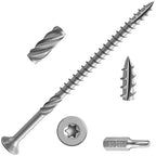 10 * 3-1/2" 304 Stainless Steel Deck Screws, (975pcs) 15 lbs.Exterior Wood Screws, Rust Resistant epoxy Coated, Bronze, T25 Star Bit