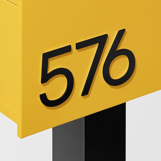 Adoorn 4 Inch Mailbox Numbers - Number 0, Black Color, Each Sold Individually, Premium Metal Self Stick Address Numbers, Weatherproof Mailbox Numbers for Outside