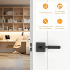 Amerdeco 5 Pack Matte Black Passage Door Handles,Heavy Duty Non-Locking Door Lever for Hall, Closet,Office Area, Shopping Malls AM0021