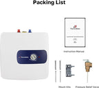 ThermoMate Electric Tank Water Heater, 8.0 Gallon Point of Use Instant Small Hot Water Heater 120V 1440W, Wall or Floor Mounted, Plug-in to Use, UL Listed ES800