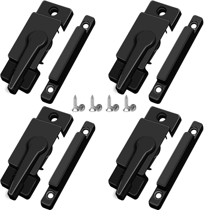Window Sash Locks and Keeper ZUONAI 4 Pack Solid Metal Vinyl Window Sash Locks for Double Hung Window Latch Lock Replacement Security for Vertical and Horizontal Sliding Windows