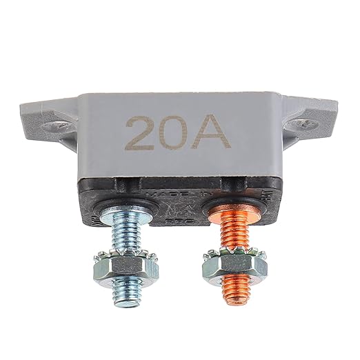 20A 12V-24V Automatic Reset Circuit Breaker with Cover Stud Bolt for Battery Chargers Trucks Car Engines and More(2pcs)