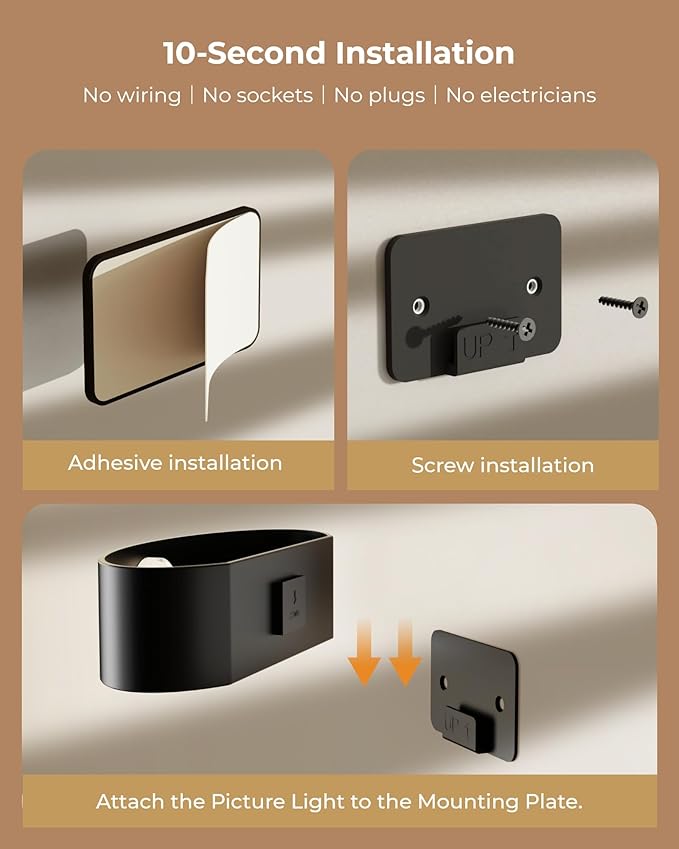 Motion Sensor Night Light, Rechargeable 5000mAh Battery Wall Sconce with Remote, 18 Colors, Dimmable, Timer, for Bedroom, Hallway, Stairs, Bathroom, Living Room (2-Pack, Black)