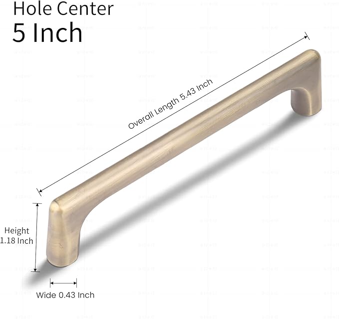 10 Pack 5 Inch(128mm) Hole Center Modern Brushed Antique Bronze Cabinet Pull Handle Timeless Vanity Drawer Pull Handle Classic Cabinet Hardware for Kitchen Dresser Bathroom, B-Bronze(5x10)