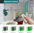 Takamine 16 Lines Green Laser Level Pro, 4x360° 4D Green Cross Line Professional for Construction, Two 360° Vertical and Two 360° Horizontal Laser Level Pulse Mode and Remote Controller