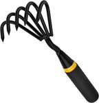 Stainless Steel Hand Cultivator - Garden Rake: Great for Heavy - Duty Soil Loosening, Planting and Weed Removal