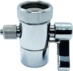 Kitchen Sink Faucet Water Filter Diverter Valve for Push on 1/4 inch Tubing Replacement Part Adapter with M22 X M24 Connector,Brass Body,Chrome Plated Made In Taiwan