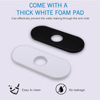 6.3 Inch Black Faucet Deck Plate for Bathroom Vanity Sink, Stainless Steel Faucet Escutcheon Plate for 1 or 3 Hole Kitchen Bathroom Faucets, Matte Black