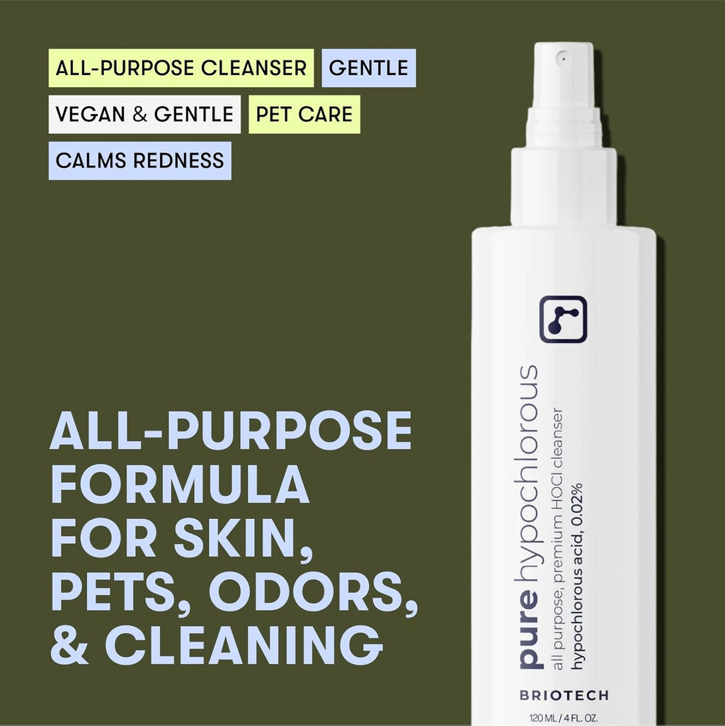 BRIOTECH Pure Hypochlorous Acid Cleanser, Original Premium HOCl Topical Solution, Multi-Purpose Cleaner, Family Approved & Pet Friendly, 32 fl oz Refill
