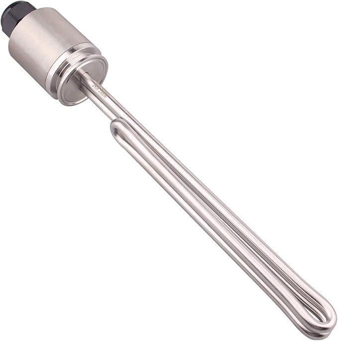 DERNORD 1.5" Inch (OD50.5mm) Tri-clamp Foldback Heating Element Stainless Steel Immersion Water Heater (240V 3500W)