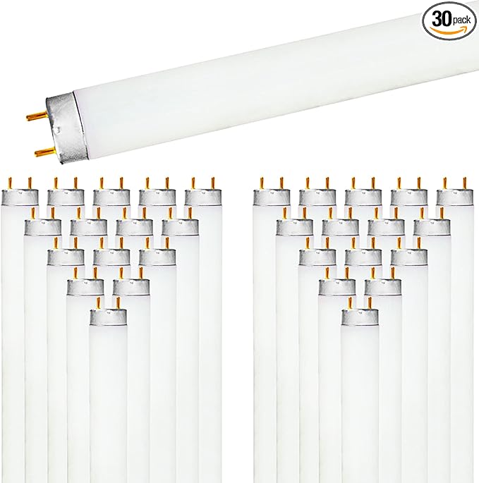 LUXRITE 30-Pack F32T8/850 32W 48 Inch T8 Fluorescent Tube Light Bulb, 5000K Bright White, 2800 Lumens, G13 Medium Bi-Pin Base, LR20734