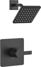 Replacement for Delta 13/14 Series Shower Trim Kit, Compatible with Delta R10000 Shower Faucet Set, Black Shower Head and Handle Set, Matte Black (Cartridge and Valve Not Included)