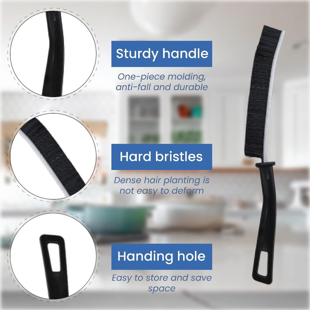 3 Pcs Crevice Cleaning Brush, Multifunctional Gap Bathroom Brush with Hard PET Bristles for Small Tight Spaces