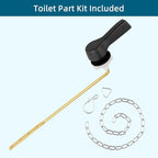 Hygie Rinse Metal Toilet Handle Lever Flush Replacement, Universal Front Mount Toilet Handle with Stainless Steel Flapper Chains, Toilet Repair Kit, Oil Rubbed Bronze