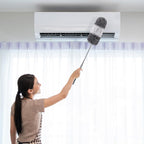 Tanlade 12 Pcs Microfiber Feather Duster for Cleaning 13-31 Inch Extendable Cobweb Dusters Ceiling Fan Duster Washable Bendable Tool for Office Car Window Furniture (Gray White)