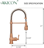 Pre-Rinse Spring Kitchen Faucet, Single Handle Solid Brass High Arc Pull Down Sprayer Head Kitchen Sink Faucet
