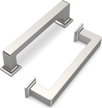 FILTA 3.75 Inch(96mm) Hole Centers Brushed Nickel Cabinet Pulls(Set of 10),Silver Cabinet Pulls Zinc Alloy Kitchen Cabinet Handles Cabinet Hardware for Cabinets Cupboard Drawer