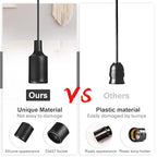 10 Pack Hanging Light Cord Pendant Light Cord with Switch Light Socket Extension Light Bulb Socket Cable Lamp Kit for E26 E27 Lamp Socket Lantern (Black,9.8 Feet)