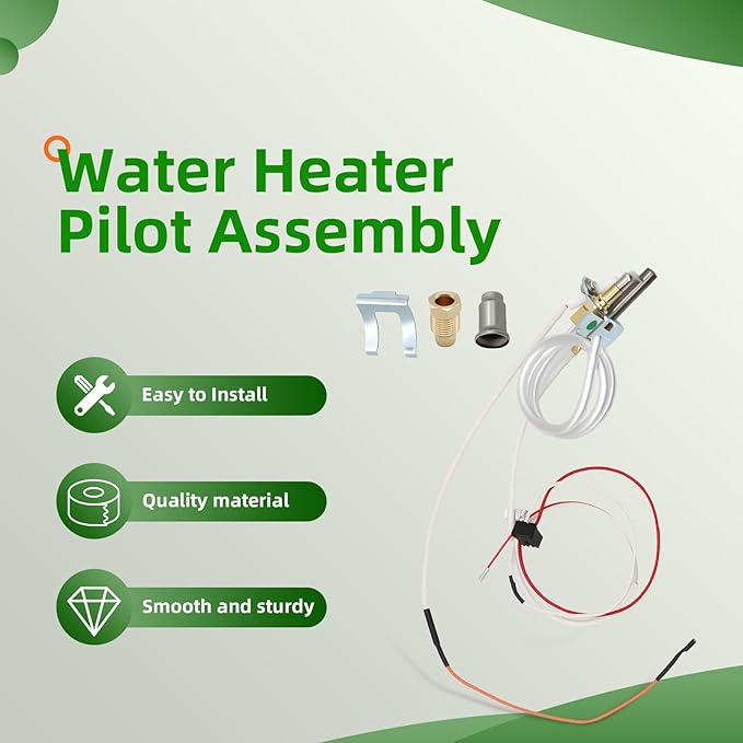 Water Heater Pilot Gas Thermopile Assembly Compatible with 300 301 Series Replace 9007877 9007876 100112330
