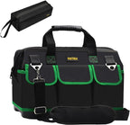 FASTECH 22 Inch Tool Bag With Molded Base and Comfortable Shoulder Straps, Waterproof Wide Mouth Tool Kit, Tool Storage Package For Men/Women (Green22IN)