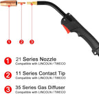 MIG Welding Gun Torch 100Amp 15' Replacement for Lincoln Magnum 100L K530-5, Mig Welder for Lincoln SP-100 170/125 135 175 Plus/130 135 170 175T/MIG Pak 10 15 etc