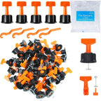 Tile Leveling System Kit 1/16" T Type 200pcs Tile Leveling Reusable + 1000pcs Cross Spacer Tile Installation Tool Kit for Stone Ceramic Stone Installation With 4x Wrenches (1/16" 1204pcs)