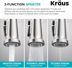 KRAUS Britt 2-in-1 Commercial Style Pull-Down Single Handle Water Filter Kitchen Faucet for Reverse Osmosis or Water Filtration System in Chrome, KFF-1691CH