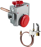 110-326 Gas Water Heater Control Valve, Natural Gas Thermostat with Copper Probe, Water Heater Replacement Parts Gas Control Valve with 1-3/8" Shank, 3-1/2" W.C