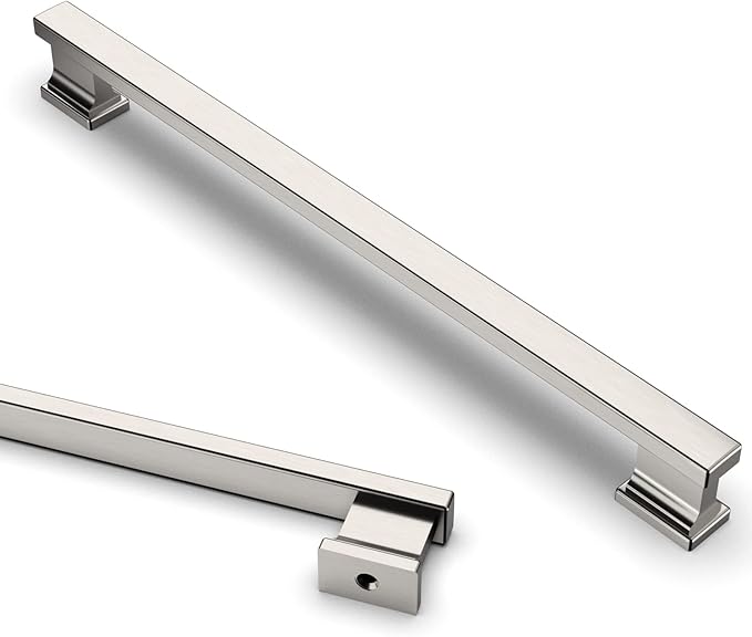 Asidrama 10 Pack 10 Inch(254mm) Brushed Satin Nickel Kitchen Cabinet Handles, Cabinet Pulls Kitchen Cabinet Hardware for Cupboard Drawer Pulls