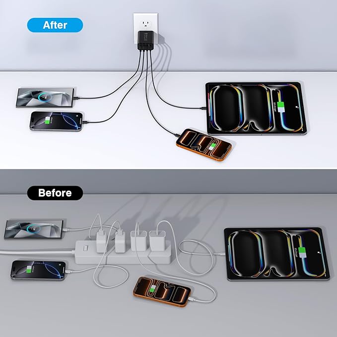 40W USB C Charger Block, 2-Pack Fast Charge Cube Powered Multi-Port Wall Plug Power Adapter Type C Brick for iPhone 17/16/16 Pro Max/15/15 Pro Max/14/14 Pro Max/13/12/iPad, Motorola, LG,PS5, Huawei