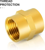 GASHER 8PCS Brass Pipe Fitting Hex Coupling Kit 1/8 inch 1/4 inch 3/8 inch 1/2 inch