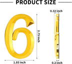 10Pcs Mailbox Numbers for outside 0-9, 2.75 inch 3D Self Adhesive Street Address House Door Numbers Signs for Apartment,Office,Cars,Mailboxes (Golden)
