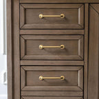 Goo-Ki 6 Pack Brushed Brass Cabinet Handle Drawer Pulls, 3 Inch(76mm) c-c Solid Zinc Alloy Modern Bar Pull Kitchen Hardware for Closet Dresser Wardrobe Cupboard Furniture