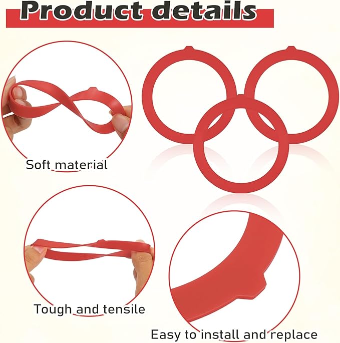 Flush Valve Seal for Kohler, 3 Pcs Canister Flush Valve Seal Replacement, Toilet Tank Parts for K-GP1059291 K-4436, Silicone Material Toilet Parts Inside Tank