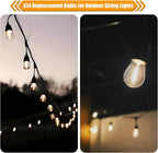 25 Pack S14 Replacement Bulbs for String Lights, 1W LED Waterproof Shatterproof Outdoor Light Bulbs, 2200K Amber Warm White, E26 Base, Non-Dimmable