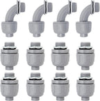 1/2 inch Liquid Tight Connector PVC Flexible Conduit Connector UL Listed Liquid Tight Connector Non-Metallic Electrical Conduit Fittings 12 Pack (8 Pcs 180D/4 Pcs 90D)