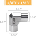 90 Degree Street Elbow - 1/8" NPT Female to 1/8" NPT Female Stainless Steel 304 Heavy Duty Forged Barstock Street Elbow Adapter Pipe Fitting (pack of 5)
