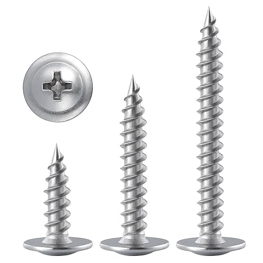 (300 pcs)#8×3/4" Phillips Truss Head Wood Screws Stainless Steel 410 Quick Metal Self Tapping