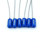 Steel Security Cable Seals Numbered Tamper Proof Security Tags Anti-Theft Pull-Tite Container Trailer Pad-Lock Ties Straps (Blue, Pack of 100pcs)