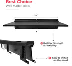 Heavy-Duty Garage Wall Storage System | Wall Mounted Tool Organizer Rack with Shelving | 12-Piece Mounting Kit | 6x10” Double-Layered Hooks & 2x24” Floating Utility Shelves