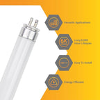 Diodesy- T5 Fluorescent Light Bulb 21 Inch Under Cabinet Tube Light Pack of 20 13W 4100K Cool White G5 Miniature Bi-Pin Base 850LM Super Long Life Linear Replacement Straight Lamp ROHS Compliant