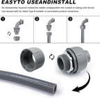 1-1/2 inch PVC Flexible Conduit Connector UL Listed Conduit Connector Fittings 12 Pack (8 Pcs 180D/4 Pcs 90D)