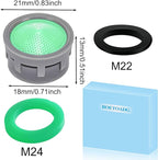 Faucet Aerator, 1.5 GPM Flow Restrictor Plug-In Faucet Aerator Replacement Parts for Bathroom or Kitchen (Green 20 Pieces)