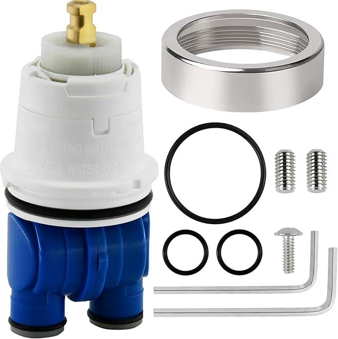 RP19804 Shower Cartridge Replacement for Delta 1300/1400 Series, Compatible with Delta Monitor Rough-in Valve and Single-Hanlde Trim Kit, Include RP22734 Bonnet Nut Replacement